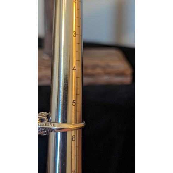 Trillion Cut Amethyst 925 Sterling Silver Ring Size 5.75 - Picture 10 of 10